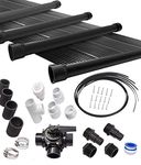 Sunquest Complete Pool Heater System - 6 (2ft x 10ft) Panels w/Bypass and Roof Kit - Solar Heater for Above Ground & Inground Swimming Pools - Tube on Web Design Panel-Polypropylene UV Resistant