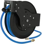 GarveeTech 3/8 In x 50 Ft Retractable Air Hose Reel - Strong Hybrid Hose, Auto Rewind, 180° Mount Bracket, Durable Construction