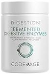 Codeage Fermented Digestive Enzymes Supplement - Probiotics, Prebiotics, Vitamins - Stomach & Food Enzyme - Amylase, Lipase, Lactase - Plant Based, Vegan, Non-GMO - 3 Months Supply - 90 Capsules