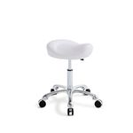 MWOSEN Saddle Stool Rolling Swivel Height Adjustable with Wheels. Saddle Chair Salon, Spa, Tattoo, Pedicure, Massage -Esthetician Chair(White)