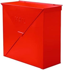 NACH Chicago Red Wall Mount Mailbox, Rust Resistant Metal Mailbox Wall Mount, Metal Mailboxes for Outside Wall Mount, Wall Mailbox, Outdoor Mailboxes 10 x 10 x 4 inches, Red Mailbox, MB-6300RD