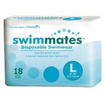 Swimmates Disposable Adult Swim Diapers, Large, 18