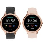 onetuo Compatible for Fossil Women Gen 5E Band, Sport Silicone Replacement Strap Compatible for Fossil Women's Gen 5E 42mm Smartwatch (2 pack-Black+Pink)