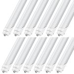 CNSUNWAY LIGHTING 8FT LED Bulbs, 45W 5400LM Super Bright, 6000K Cool White, FA8 Single Pin LED Tube Light, Frosted Cover, Ballast Bypass, F96T12 Fluorescent Light Bulbs Replacement (12-Pack)