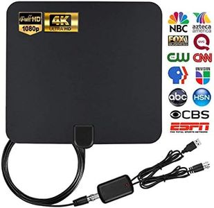 MEGAFEIS TV Antenna, Amplified Digital HDTV Antenna, with Free 4K 1080P HD VHF UHF Local Channels, 80 Miles Range with Signal Amplifier, 17ft Coax Cable