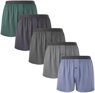 BAMBOO COOL Mens Boxer Shorts Underwear Soft Comfortable Breathable Knit Boxers Short for Men (5 Pack), X-Large