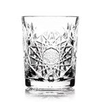 Libbey Hobstar Double Old Fashioned Glasses 12oz / 340ml - Set of 4 - Vintage Cut Glass Whisky Tumblers