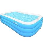 Inflatable Swimming Pool efubaby 120" X 72" X 22" Blow up Full Sized Inflatable Pool for Adults Toddler Kids Age 3 + And Family - Backyard Kiddie Pool Light Blue