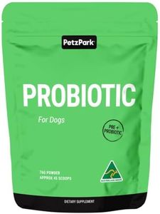 Petz Park Probiotic for Dogs Grain Free - Paw Licking Yeast Infection Gas Bloating Diarrhoea Constipation Relief - Soothes Allergies Promotes Oral Health - for All Ages Breeds & Sizes - 45 Scoops 76g