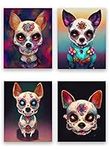 Chihuahua Sugar Skull - Set of Four