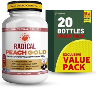Radiancy Peach Max Vaginal Wellness Supplement, 60 Capsules, 30 Day Supply, Vegan, Non-GMO, Gluten-Free, with Psyllium Husk, Aloe Vera, Slippery Elm, Ginger Root, Lycopene, Papaya, and Chlorella