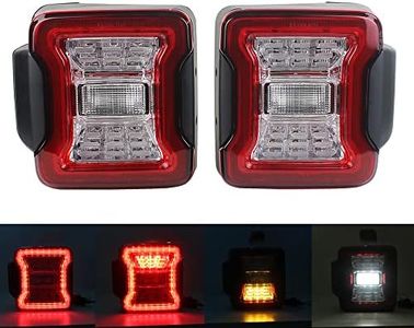 2 Uds Montaje De Luz De Coche Lámpara Trasera Led Lámparas Traseras Luz De Freno De Marcha Atrás Luces De Circulación Diurna para Jeep Wrangler JK 2007-2017,Clear,EUR Version
