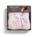 Snuggle Time Mom and Me Heart Baby Pink 60 x 40 Acrylic Throw Blanket Set