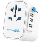 Worldwide Travel Adapter with USB | The Safest All In One Travel Adaptor | MyTravelPal® Pro Grounded Universal Travel Adapter Worldwide | Earthed International World Charger Multi Travel Plug Adapter