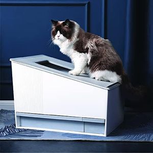 HONEY CARE Self-Cleaning Cat Litter Boxes, Automatic Cat Litter Box for Multiple Cats, APP & Alexa Voice System Smart Secure Control, Matte White