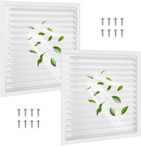 2 Pcs 12x12in Attic Vents Gable Vents Aluminum Wall Vent for Houses Shed,Square Vent Louver Vent Grille 180 Degree Opening Angle for Garage Ceiling Shipping Container