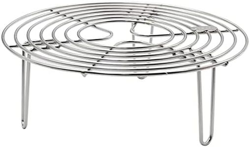 Round Steamer Rack and Cooling Rack,Stainless Steel Pot Trivet, Cooking Rack,Wire Steamer Kettle Rack Holder, Air Fryer Cooking Steamer Rack for Baking Canning Cooking Steaming, 7.9''X2.8''