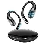 Niderson Open Ear Headphones Bluetooth 6.0, 45Hrs Wireless Sports Earbuds with Wide Area Tap, Secure Fit Ear Hook, IPX7 Waterproof Earphones for Gym, Running, Office, Immersive Stereo & ENC Calls