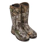 TIDEWE Rubber Hunting Boots with 800G Insulation, Waterproof Hunting Boots for Men, Warm Insulated Rubber Boots with 7mm Neoprene, Sturdy Outdoor Camo Boots (Realtree Xtra, Size 6)