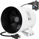 DUCTURBO 8 Inch Inline Duct Fans, 710 CFM Ventilation Exhaust Fan Ideal for Indoor Heating Cooling Transfer Or Grow Tents Air Boosting, With Variable Speed Controller