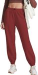 PINSPARK Womens Sweatpants Casual Athletic Workout Pants Cinch Bottom Sweat Pants Stretch Soft Lounge Pants with Pockets Red Merlot XL