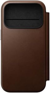 Nomad Modern Leather Folio Flip Phone Case Wallet Apple iPhone 17 Pro, Compatible with MagSafe & Wireless Charging, 15ft Shockproof, 360 Protective Bumper Phone Case - Brown Ecco