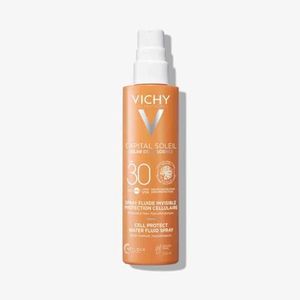 Vichy, Capital Soleil, Crème Solaire SPF30, Visage et Corps, Résiste à l'Eau, Protection Très Large Spectre UVA et UVB, Tous Types de Peaux, Format Spray, 200 ml