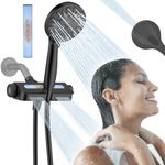 JONKEAN Dual Filtered Shower Heads for Hard Water, Multi-Functional High Pressure Shower Head with Filter, Filtered Shower Head with Hand held Spray Combo (Matte Black)