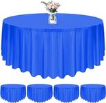 Newthinking 84inch Round Disposable Table Cloth, 4 Pack Plastic Round Disposable Table Cover for Circular Table Wedding Banquet Party Birthday
