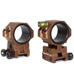 WestHunter Optics Precision Picatinny Scope Rings, 34 mm Tube Adjustable Height Scope Mount with Bubble Level, 30 mm & 25.4 Adapter | Brown