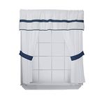 BabyDoll Modern Hotel Style Valance Curtain Set, Navy, 5 Piece