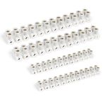 MYHOGOOD 4 Pcs Wire Connectors, 3A, 15A Electrical Connectors, 12 Way White Terminal Block Strip, Electric Cable Connector Blocks Electrical Connecting, Wire Connectors for Lamps, Household Appliances