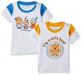 Bumchums Baby Boy's Plain Regular fit T-Shirt (RBMTSTRSJ1010000M and Print May Vary 3-6 Months)