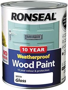 Ronseal 10 Year Weatherproof 2-in-1 Wood Paint White Gloss 750ml