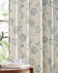 jinchan Linen Curtains Floral Curta