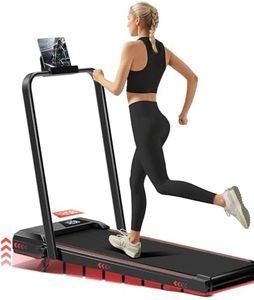 UMAY Walking Pad Treadmill with 9% Incline, Folding Treadmill with Diamond Pattern Running Belt, 12km/h Lightweight Running Machines for Home Office with LED Display, No Assembly