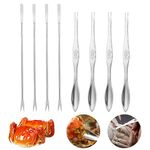 8 PCS Stainless Steel Seafood Tool Set,for Easy Meat Removal,Multi-Purpose Crab Lobster Shellfish Forks Lobster Crab Nut Fork Seafood Forks Picks for Kitchen Seafood Tools