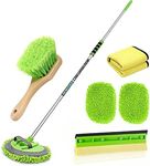 Wontolf 62'' Car Wash Brush with Long Handle Chenille Microfiber Car Wash Mop Car Washing Brush Cleaning Kit Car Wheel Tire Brush Microfiber Towels Cleaning Cloth for Cars RV Truck Boat 9PCS