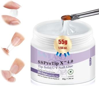 SAVILAND Solid Nail Glue Gel 55g: 30-Days Long Last Gel Nail Glue for Soft X Nail Gel Tips Clear Extra-Strong Hold for Nail Tips UV Cured Home DIY Manicure