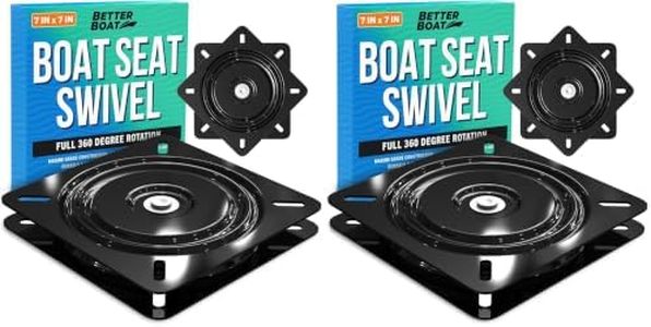Better Boat Seat Swivel Mount, 7x7 Inch 360-Degree Swivel Base, Pre-Greased