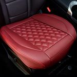 Cusaota 2 Piece Car Seat Covers Protectors for Front Seat Bottoms, Luxury PU Leather Car Interior Seat Cushion Pad Mat, Compatible with 90% Vehicles (Sedan SUV Truck Jeep Mini Van) (Red-2PCS)