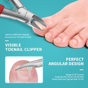 Podiatrist Toenail Clippers for Men & Seniors – Thick & Ingrown Nail Cutter, Curved Blade