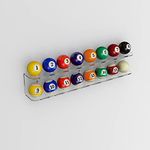 Billiard Ball Rack/Organizer Wall Mounted Pool Ball Holder/Cue Rack/PA-43 (Clear)