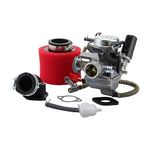 GOOFIT PD24 24mm Carburetor 42mm Air Filter Intake Manifold Replacement for GY6 125cc 150cc 152QMI 157QMJ Go Kart Scooter