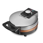 Hamilton Beach Belgian Waffle Maker with Non-Stick Copper Ceramic Plates, Browning Control, Indicator Lights, Stainless Steel (26081)