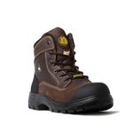 Tiger Face Safety Men's 6" CSA Waterproof Steel Toe Leather Work Boots 7666, Brown Size 11