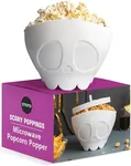 NEW!!! OTOTO Scary Poppings Microwave Popcorn Popper - Gothic Popcorn Microwave Popper, Silicone Microwave Popcorn Popper, Collapsible Bowl Popcorn Bowls, Halloween Goth Accessories Goth Gifts (White)