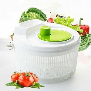 Large Salad Spinner Tosser Leaf Dryer Lettuce Veg Drainer Dressing Herb Water & Colander Multifunctional Dehydrator for Drain Leafy Vegetables