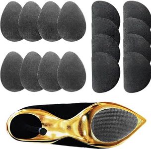 YUESUO Non-Skid Shoe Pads Self Adhesive Anti Slip Shoes Grips on Bottom of Shoes Noise Reduction Shoes Cushion Rubber Sole Protector Stickers (Black-16pcs)