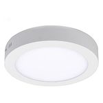 Long Life Lamp Company 12W LED White Body Round Surface Mount Ceiling Panel Down Light Cool White 6500K